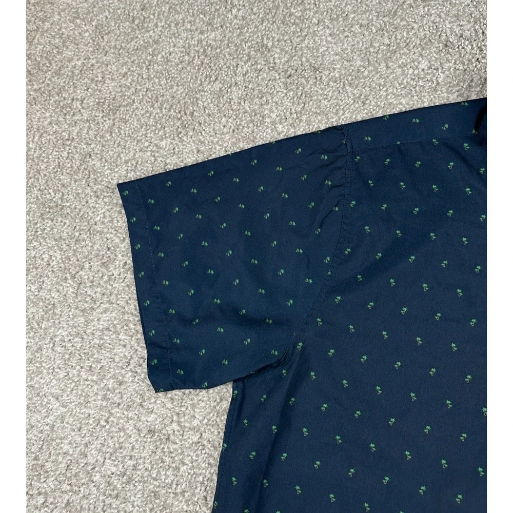 Dixxon Flannel Co Shirt Mens 2XL Blue Short Sleeve Palm Tree Lightweight Stretch - Picture 5 of 10